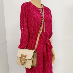 Coach CR329 Morgan Square Crossbody Bag In Blocked Signature Canvas IN